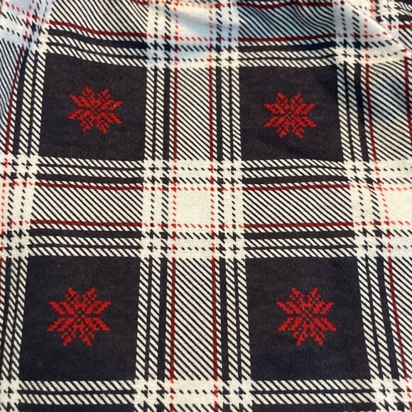 Pajamagram Snowfall Plaid Pajama Set Navy Blue Red White L - Picture 8 of 8